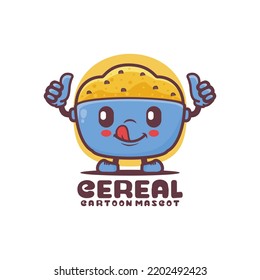 Cereal cartoon mascot. food vector illustration. isolated on a white background