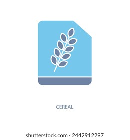icono de línea conceptual de cereales. Ilustración de elemento simple. diseño de símbolo de esquema de concepto de cereal.
