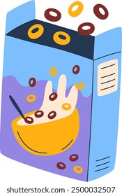 Cereal Corn Flakes Box Vector Illustration