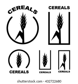 vector de símbolo negro de la oreja de cereal