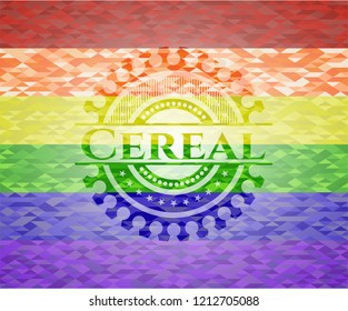 Cereal emblem on mosaic background with the colors of the LGBT flag