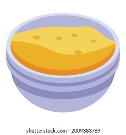 Cereal flakes bowl icon. Isometric of cereal flakes bowl vector icon for web design isolated on white background