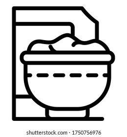 Icono de copos de cereales. Icono de vector de flakes de cereal de contorno para diseño web aislado en fondo blanco