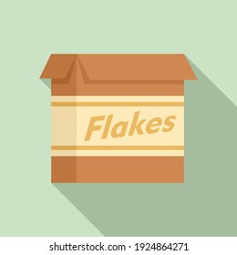 Cereal flakes package icon. Flat illustration of cereal flakes package vector icon for web design