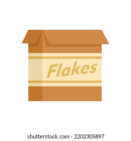 Cereal flakes package icon. Flat illustration of cereal flakes package vector icon isolated on white background