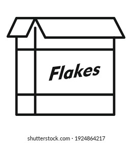 Cereal flakes package icon. Outline cereal flakes package vector icon for web design isolated on white background