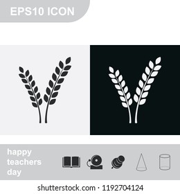 Cereal flat black and white vector icon.