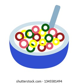 cereal flat illustration on white