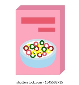 cereal flat illustration on white