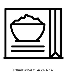 Cereal full pack icon outline vector. Breakfast milk. Flakes spoon