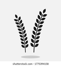 Cereal grain vector icon isolated on white background. Wheat or oats sheaf illustration.