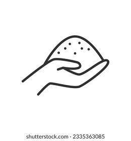 Cereal in hand, linear icon. Line with editable stroke