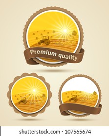 Cereal harvest label. Vector illustration