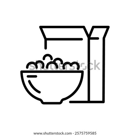 cereal icon with cereal box, breakfast food