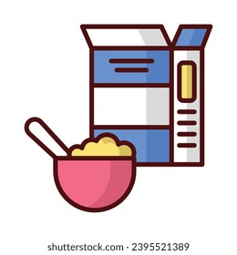 Cereal icon isolate white background vector stock illustration.