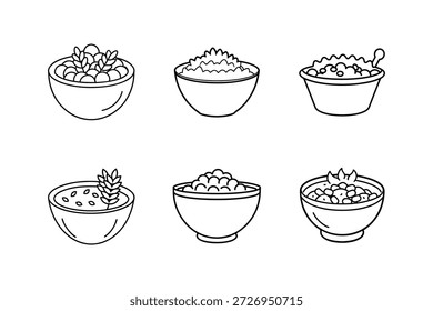 Ilustración vectorial de arte de línea de icono de cereal aislada