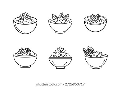 Ilustración vectorial de arte de línea de icono de cereal aislada