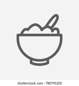 Cereal icon line symbol. Isolated vector illustration of breakfast sign concept for your web site mobile app logo UI design.