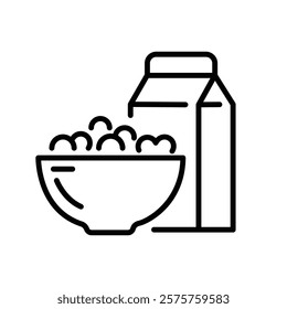 cereal icon with milk, illustrator icon