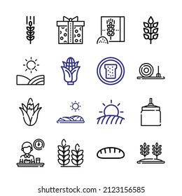 cereal Icon Set with line icons. Modern Thin Line Style. Suitable for Web and Mobile Icon. Vector illustration EPS 10.