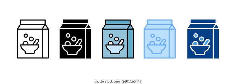 Cereal Icon Set Multiple Style Collection