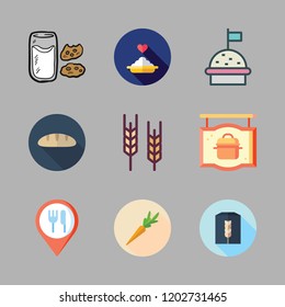 cereal icon set. vector set about porridge, breakfast, healthy food and wheat flour icons set.