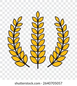 Cereal icon set, wheat ears icon vector, wheat, barley, oatmeal, flour, grain icon vector set isolated on white background. EPS 10.