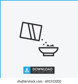 cereal icon. simple outline cereal vector icon. on white background.