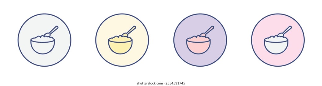 Cereal icon Thin line flat illustration