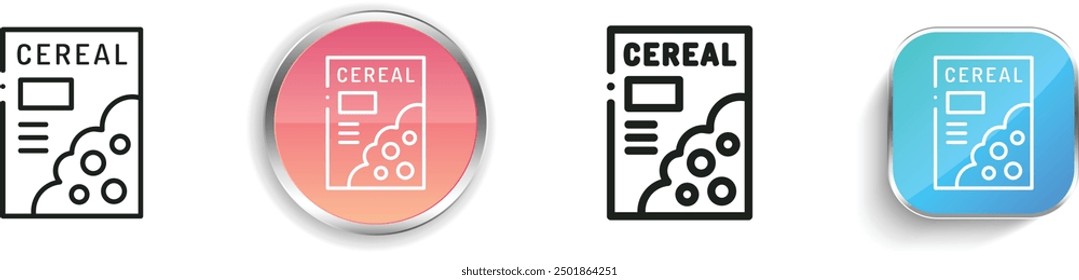 cereal icon. Thin Linear, Regular and Button Style Design Isolated On White Background