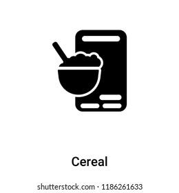 Cereal icon vector isolated on white background, logo concept of Cereal sign on transparent background, filled black symbol