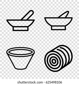 Cereal icons set. set of 4 cereal outline icons such as bowl