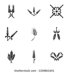 Cereal icons set. Simple set of 9 cereal vector icons for web isolated on white background