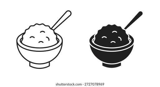 Ícones de cereais definidos. Ilustração de vetor de linha simples