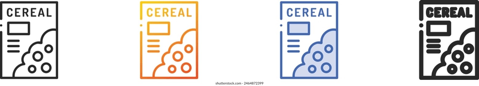 cereal icon.Thin Linear, Gradient, Blue Stroke and bold Style Design Isolated On White Background