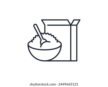 Cereal Isolated Outline Symbol for Websites and Apps. Editable stroke for different purpose 