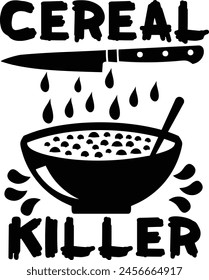Cereal Killer Spooky Halloween Typography Design