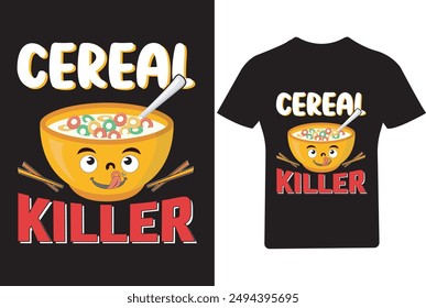 Cereal Killer T shirt design, T Shirt, Vector t shirt design , food lover, 