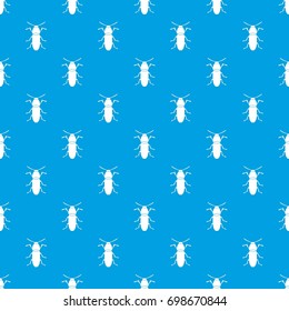 Cereal leaf beetle pattern repeat seamless in blue color for any design. Vector geometric illustration