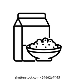 cereal, line icon, isolated background