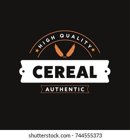 Cereal Logo Vintage Vector Graphic Design. Flat Isolated Illustration 
