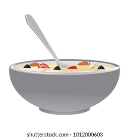 Cereal and milk bowl