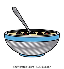 Cereal and milk bowl