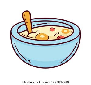 cereal with milk breakfast icon