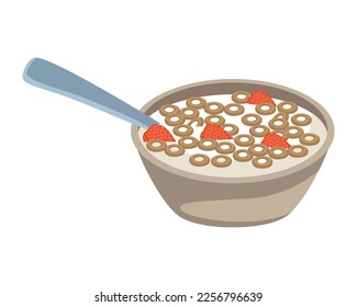 cereal with milk breakfast icon
