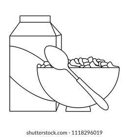 cereal with milk and dish