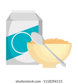 cereal with milk and dish
