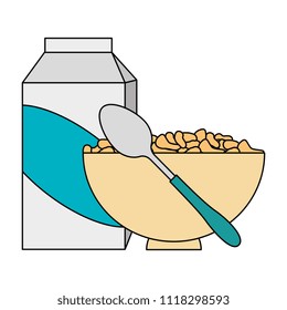 cereal with milk and dish