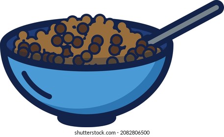 Cereal with milk illustration icon design flat food
