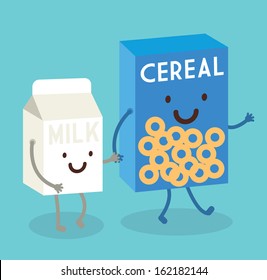 cereal and milk vector/illustration